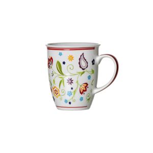 Flirt by R&B 018752 Doppio Shanti Kaffeebecher mit Paisley-Muster 320 ml, Porzellan, weiß