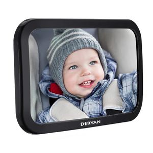 Deryan Luxe XL 360° Rücksitzspiegel für Baby - 100% Bruchsicherer Rücksitzspiegel für eine Sichere Fahrt - Baby Erstausstattung & Auto-Zubehör