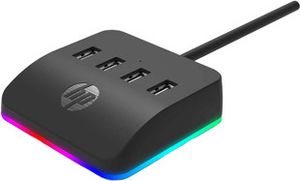 USB (3.0) hub 4-port, DHC-CT120, czarny, Hewlett-Packard, 4x USB 3.0, podświetlenie