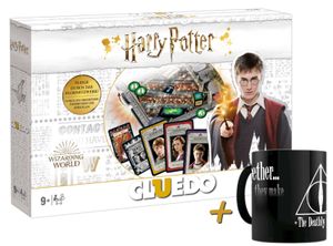 Cluedo Harry Potter Brettspiel Spiel + Zaubertasse Tasse "Deathly Hallows"