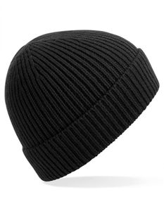 Engineered Knit Ribbed Beanie - Farbe: Black - Größe: One Size