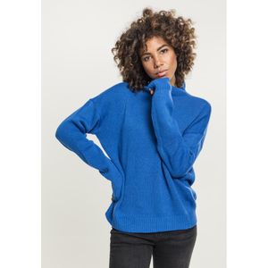 Urban Classics Damen Pullover Ladies Oversize Turtleneck Sweater Brightblue-XL