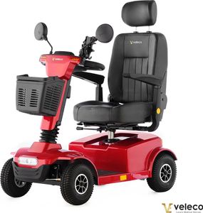Veleco Jumpy in rot - 450W - 10km/h - Seniorenmobil - Gehhilfe - Mobilitätsroller - Elektromobil