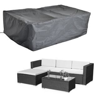 Mucola pokrowiec ochronny na meble ogrodowe pokrowiec na zestaw kanapa sofa stół odporny na warunki atmosferyczne czarny - salon rattanowy 242x162x100