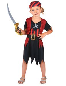 Piraten-Kostüm für Kinder schwarz-rot