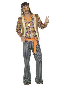 Herren Kostüm 60er Jahre Hippie Sänger Karneval Fasching Gr. XL