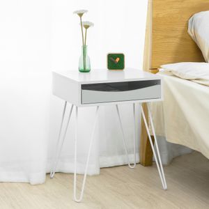 SoBuy FBT82-W Noční stolek se zásuvkou Pohovka Stolek Telefonní stolek Noční stolek WHT cca: 43x51x38cm