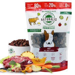 Naturalis Smart 80 BARF Complete Trockenbarf Hundefutter 5 kg Rind getreidefrei ohne jegliche Zusätze und sehr ergiebig