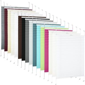 TEXMAXX Plissee Klemmfix in Grau - Breite x Länge 130 x 130 cm - Plisseerollo ohne bohren inkl. Zubehör - Sonnenschutz Jalousie für Fenster & Tür (PR130X130-P04)