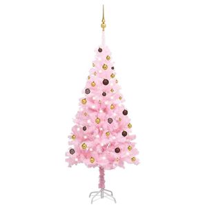 [Home] Künstlicher Weihnachtsbaum mit LEDs & Schmuck Rosa 180 cm PVC , Neue Mode 2024 im häuslichen Leben
