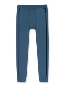 SCHIESSER Herren Lange Unterhose - Hose lang, Seitenstreifen, Baumwollmischung Blau M