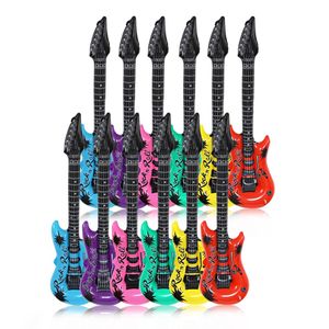 Schramm® 12 Stück Luftgitarren Bunt 100cm in 6 Farben Luft Gitarre Air Guitar aufblasbar