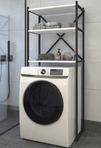 VCM Metall Überbauschrank Waschmaschine Überbau Schrank Waschmaschinenschrank Insasi Weiß