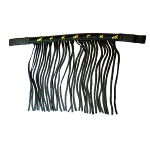 Fliegenfransen Kaltblut Fliegenmaske xfull mit Fransen & Klettverschluss, Farbe schwarz