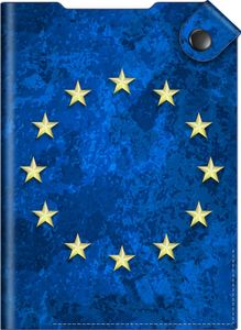 Fintie Reisepasshülle, Premium Kunstleder Reisepass Schutzhülle mit RFID-Blocker, Hülle Tasche für Impfpass Kreditkarten Ausweis und Reisedokumente, EU-Flagge