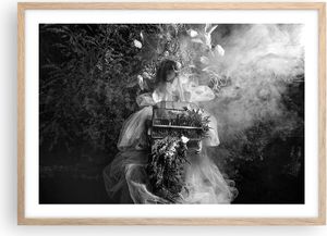 Gerahmtes Poster - Rahmen in heller Eiche - Retro Vintage Frau - 70x50 cm - Wand Bild - Wanddeko - Wandbilder - Kunstposter - Wandposter - Bilderrahmen - Bilder - Kunstdruck - P2NAA70x50-4940