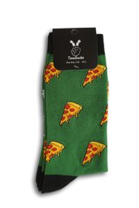 TwoSocks lustige Socken - Pizza Socken grün, Motivsocken für Damen & Herren  Baumwolle Einheitsgröße