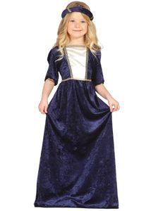 Guirca - Disfraz medieval con vestido y diadema, para niños de 5-6 años, color azul (85597) GUIRCA