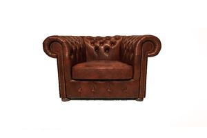 Chesterfield Sessel Class Leder  Cloudy Karamell