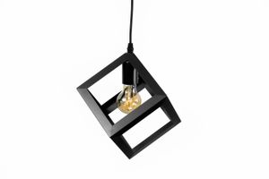 Lampa sufitowa Lampa wisząca FERRUM Black SQ E27 czarny mat EDO777176 EDO