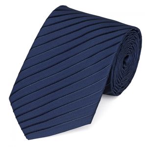 Schlips Krawatte Krawatten Binder 8cm dunkelblau schwarz gestreift Fabio Farini
