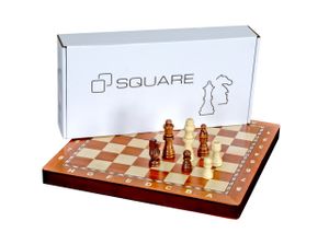 SQUARE - Schach Schachspiel - MAGNETISCHE 290 - Mahagoni - Schachfiguren & Schachbrett aus Holz