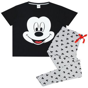 Mickey Mouse - Schlafanzug für Damen NS5835 (S) (Schwarz/Grau/Weiß)
