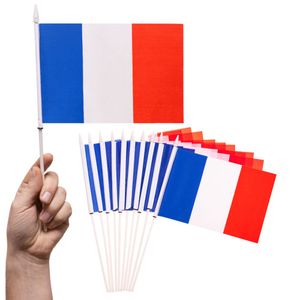 PHENO FLAGS Handfahne Frankreich Fähnchen Stockfahne Handflagge Fanartikel
