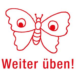 TimeTEX Siebdruck-Stempel "Perpetuum", Schmetterling "Weiter üben!"