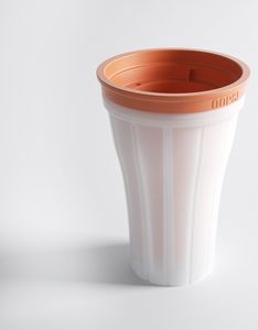 Slush Becher, Silikon Squeeze Cup mit 2-in-1 Strohhalm und Löffel, Slush Eis Becher zum Kneten Smoothie Pinch Ice Cup, Hellgrün