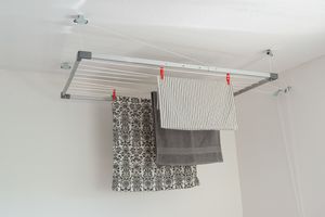 DRY-SMART Flex Deckenwäschetrockner - Deckentrockner ausziehbar - Wäscheständer für die Decke – für Badewanne, Balkon, innen und Outdoor – platzsparend - einfache Deckenbefestigung 100-160 cm