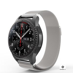 Strap-it Milanese Armband - Kompatibel mit Samsung Galaxy Watch Armband 46mm Edelstahl Armband mit Magnetverschluss - Ersatzarmband - Hochwertiges Material - für Smartwatch 22mm Armband Silber