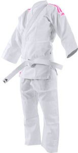 adidas Karateanzug ohne Gürtel / without belt K200 Kinder Weiß/Pink-140/150cm