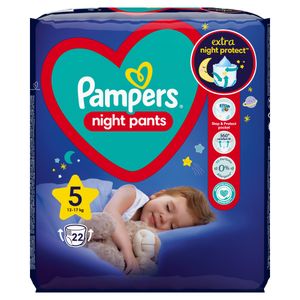 Pampers Night Pants Pieluchomajtki, Rozmiar 5, 22 Sztuk, 12Kg-17Kg