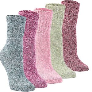 Extra dicke Wollsocken für Damen Wintersocken Warme weiche dicke süße Socken Damensocken Warme Socken Funktionssocken (5 Paar) Damen wiederverwendbar