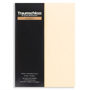 Traumschloss Comfort Jersey Spannbetttuch 90-100 x 200 cm natur 100% Baumwolle