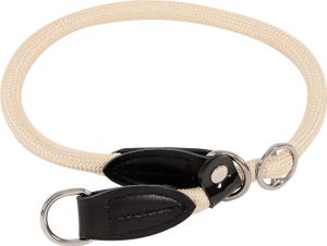 lionto Zugstopp-Halsband, Länge 35 cm, Durchmesser 0,8 cm, beige
