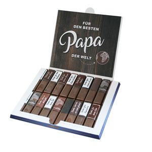 Aufkleber-Set passend für Merci Schokolade -Bester Papa- zum Vatertag mit vorgedruckten Aufklebern I selbstklebend I kreative Geschenk-Idee I Individuell I ohne Schokolade I dv_836