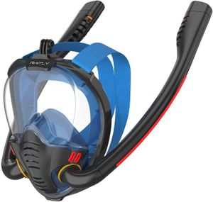 180°-Panorama-Vollgesichts-Design-Tauchmaske, professionell beschlagfrei und auslaufsicher (blau)Größe M/S