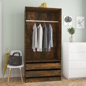 Kleiderschrank Räuchereiche 100x50x200 cm Holzwerkstoff , Kleiderschränke Design 2024