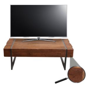 TV stolík HWC-A15, TV stolík s nízkou doskou TV stolík, jedľové drevo rustikálny masív s certifikátom40x120x60cm