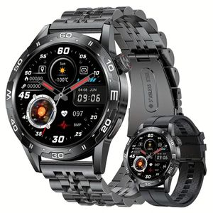 Herren Uhr (Anruf annehmen/ tätigen) 3,63 cm HD AMOLED Always-On Display mit 123 Sportmodi, Nachrichtenbenachrichtigungen & fürAndroid & iPhone