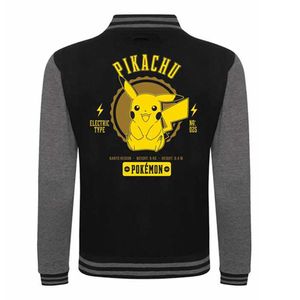 Pokemon Varsity Jacket XXL Schwarz Unisex Collegiate Pikachu Varsity Jacket