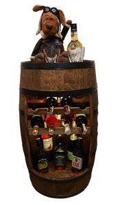 Weinbar - Weinschrank Mini Bar - Weinschrank Mann und Frau - Barschrank mit LED-Leuchten - 80cm hoch - Retro deko Bar Regal - Hausbar Theke - Fassmöbel (Wenge)