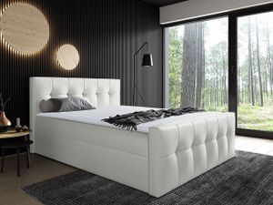 Hotelová manželská postel 160x200 ORLIN - bílá  + topper