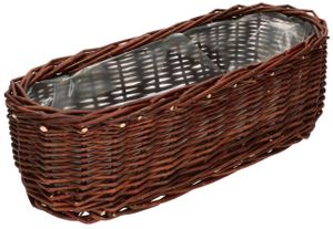 KOTARBAU® Übertopf aus Weide Flechtwaren Blumentopf Oval für Blumen Pflanzen Naturkorb 40 cm Blumenkasten Rattan Flechtkorb