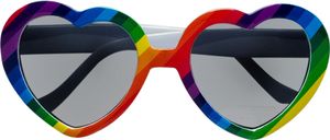 Brille Herz Regenbogen - Christopher Street Day - Regenbogenbrille Karneval Mottoparty