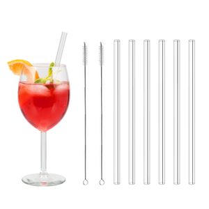 bremermann 6 sklenených slamiek na pitie, 15 cm dlhé, opakovane použiteľné, priehľadné vrátane