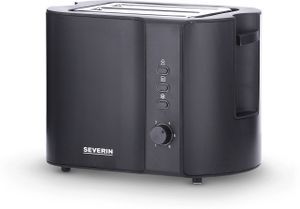 Toaster Brötchen-Röstaufsatz SEVERIN AT 9552 2 Scheiben Schwarz ca. 800 W AT 9552 aus Edelstahl, mattschwarz Toaster Toaster 2 Scheiben Toaster Edelstahl Toaster Mit Brötchenaufsatz