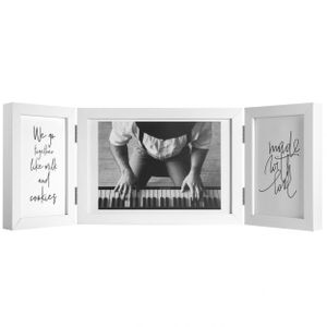 Henzo Fotorahmen - Piano Triple Swing Querformat - Collagerahmen für 3 Fotos - Fotoformat 10x15,15x20 cm - Weiß